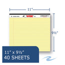 Roaring Spring WIDE Landscape Format Writing Pad, Unpunched with Standard Back, Medium/College Rule, 40 Canary-Yellow 11 x 9.5 Sheets