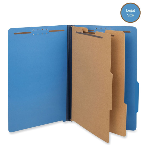 Blue legal size classification folders