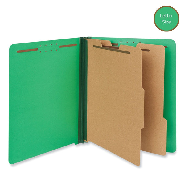 Green letter size Classification Folders