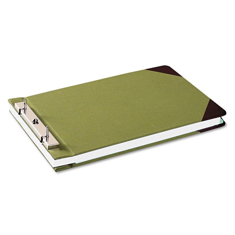 Wilson Jones Canvas Sectional Storage Post Binder, 2 Posts, 3" Capacity, 8.5 x 14, Green