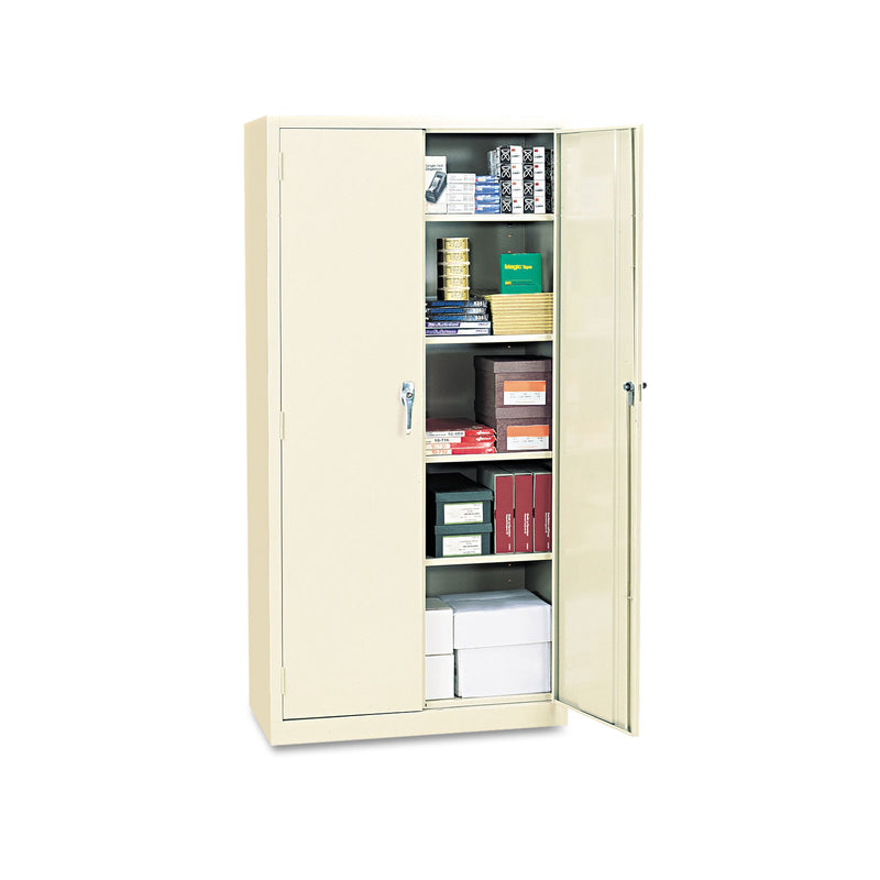 Alera Assembled 78" High Heavy-Duty Welded Storage Cabinet, Four Adjustable Shelves, 36w x 24d, Putty