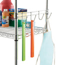 Alera Hook Bars For Wire Shelving, Four Hooks, 18" Deep, Silver, 2 Bars/Pack