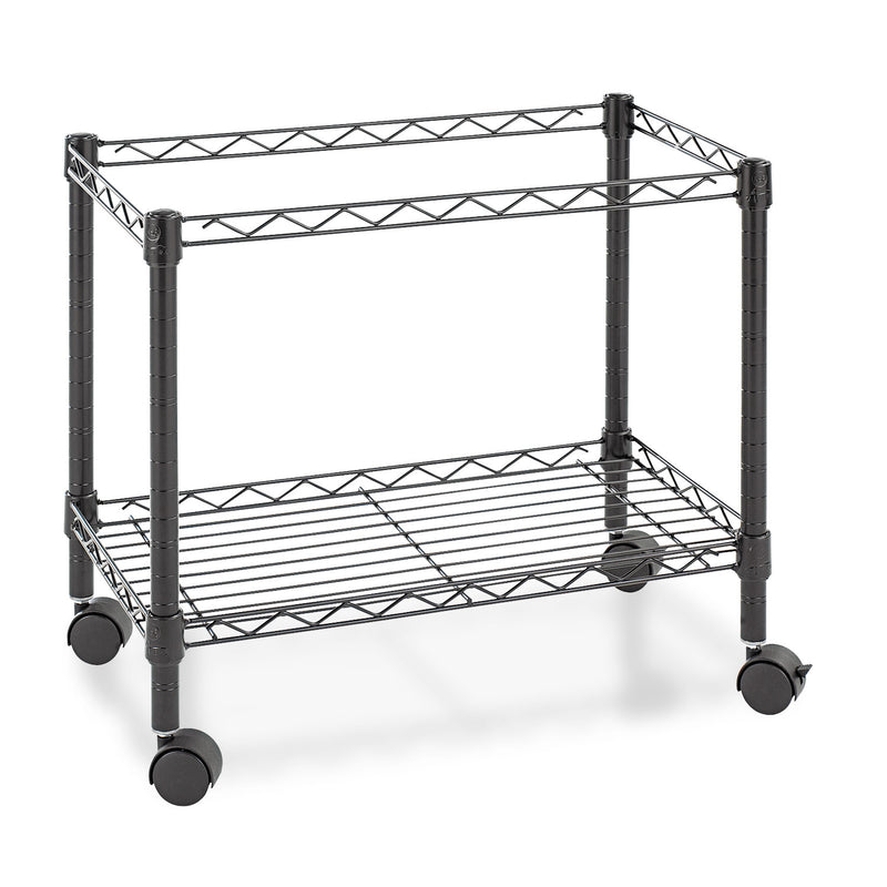 Alera One-Tier File Cart for Side-to-Side Filing, Metal, 1 Shelf, 1 Bin, 24" x 14" x 21", Black
