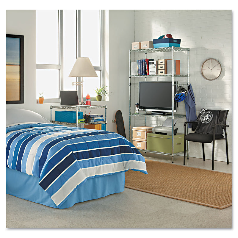 Alera NSF Certified Industrial Four-Shelf Wire Shelving Kit, 36w x 18d x 72h, Silver