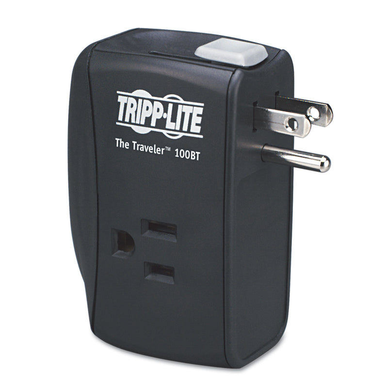 Tripp Lite Protect It! Portable Surge Protector, 2 AC Outlets, 1,050 J, Black