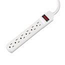 Innovera Power Strip, 6 Outlets, 6 ft Cord, Ivory