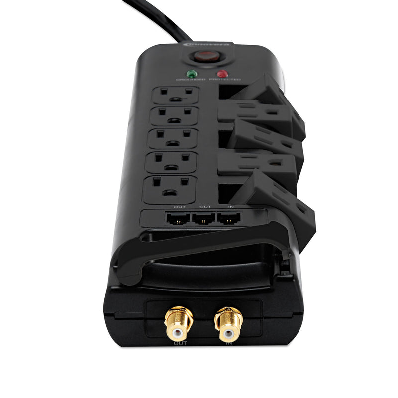 Innovera Surge Protector, 10 AC Outlets, 6 ft Cord, 2,880 J, Black