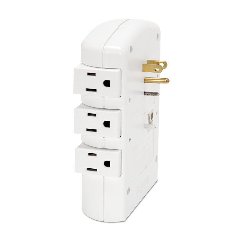 Innovera Wall Mount Surge Protector, 6 AC Outlets, 2,160 J, White