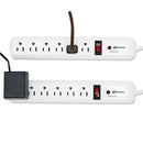 Innovera Surge Protector, 6 AC Outlets, 4 ft Cord, 540 J, White, 2/Pack