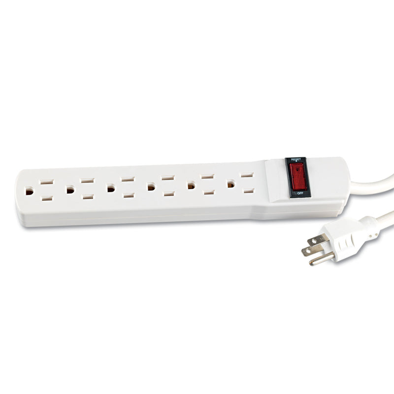 Innovera Power Strip, 6 Outlets, 6 ft Cord, Ivory