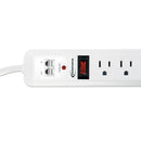 Innovera Surge Protector, 7 AC Outlets, 4 ft Cord, 1,080 J, White