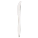 Boardwalk Mediumweight Polypropylene Cutlery, Knife, White, 1000/Carton