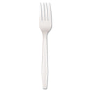 Boardwalk Mediumweight Polystyrene Cutlery, Fork, White, 100/Box