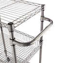 Alera Three-Tier Wire Cart with Basket, Metal, 2 Shelves, 1 Bin, 500 lb Capacity, 28" x 16" x 39", Black Anthracite