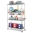 Alera NSF Certified Industrial Four-Shelf Wire Shelving Kit, 36w x 24d x 72h, Silver