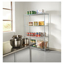 Alera NSF Certified Industrial Four-Shelf Wire Shelving Kit, 48w x 18d x 72h, Silver