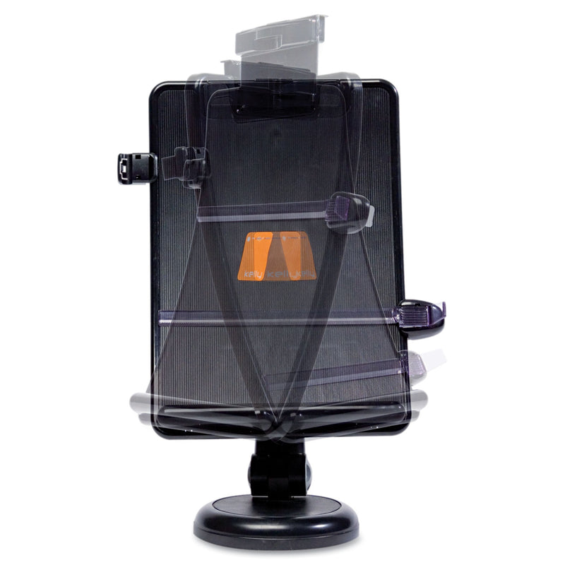 Kelly Computer Supply Copyholder with Curved Tray and Weighted Base, 75 Sheet Capacity, Plastic, Black