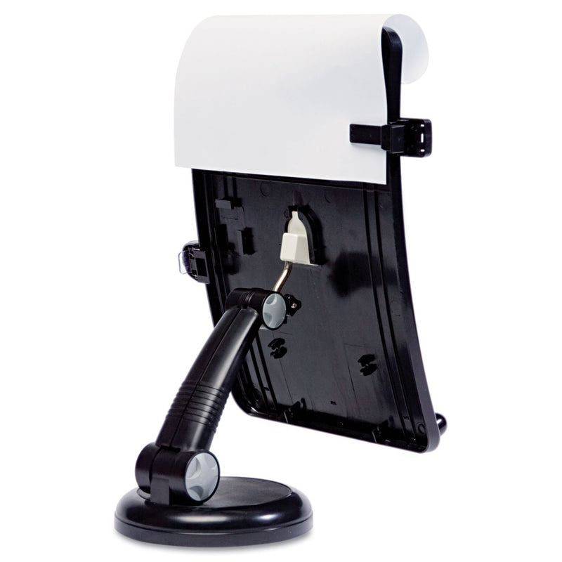 Kelly Computer Supply Copyholder with Curved Tray and Weighted Base, 75 Sheet Capacity, Plastic, Black