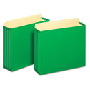 Pendaflex File Cabinet Pockets, 3.5" Expansion, Letter Size, Green, 10/Box