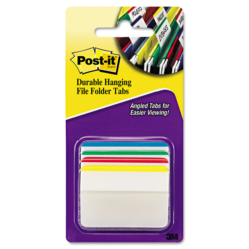 Post-it 2" Angled Tabs, Lined, 1/5-Cut, Assorted Primary Colors, 2" Wide, 24/Pack