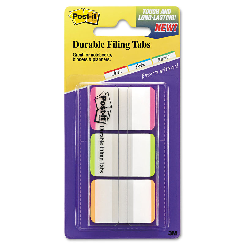 Post-it 1" Lined Tabs, 1/5-Cut, Assorted Bright Colors, 1" Wide, 66/Pack
