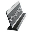 Headline Century Series Office Sign, NO SMOKING, 9 x 3, Black/Silver