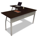 Linea Italia Trento Line L-Shaped Desk, 59.13" x 59.13" x 29.5", Mocha/Gray