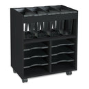 Safco Go Cart Mobile File, Engineered Wood, 8 Shelves, 4 Bins, 14.5" x 21.5" x 26.25", Black