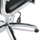 Alera Neratoli High-Back Slim Profile Chair, Faux Leather, 275 lb Cap, 17.32" to 21.25" Seat Height, Black Seat/Back, Chrome