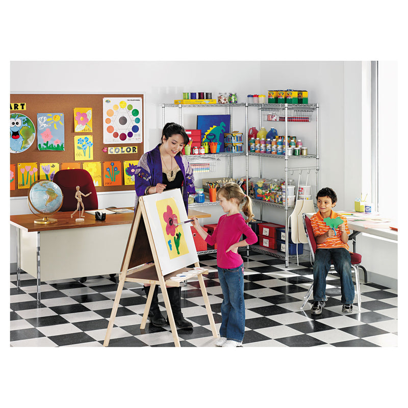 Alera NSF Certified Industrial Four-Shelf Wire Shelving Kit, 36w x 18d x 72h, Silver