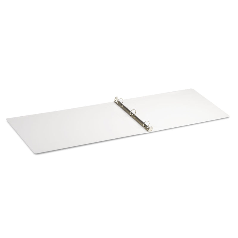 Universal Ledger-Size Round Ring Binder with Label Holder, 3 Rings, 1" Capacity, 11 x 17, White