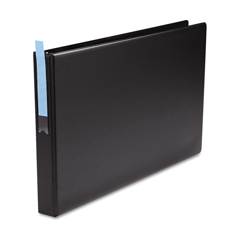 Universal Ledger-Size Round Ring Binder with Label Holder, 3 Rings, 1" Capacity, 11 x 17, Black