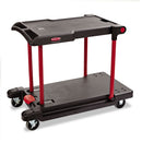 Rubbermaid Convertible Utility Cart, Plastic, 2 Shelves, 400 lb Capacity, 23.88" x 45.13" x 34.38", Black