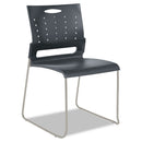 Alera Continental Series Plastic Perforated Back Stack Chair, Supports Up to 275 lb, Charcoal Seat/Back, Gunmetal Base, 4/CT