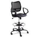 Safco Vue Series Mesh Extended-Height Chair, Supports Up to 250 lb, 23" to 33" Seat Height, Black Vinyl Seat, Black Base