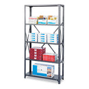 Safco Commercial Steel Shelving Unit, Six-Shelf, 36w x 24d x 75h, Dark Gray
