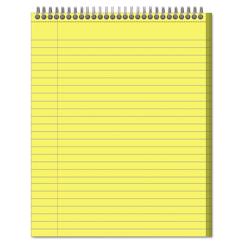 Cambridge Stiff-Back Wire Bound Notepad, Wide/Legal Rule, Canary/Blue Cover, 70 Canary-Yellow 8.5 x 11.5 Sheets