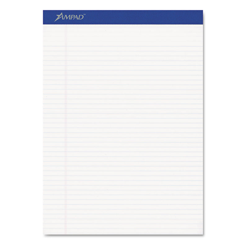 Ampad Perforated Writing Pads, Narrow Rule, 50 White 8.5 x 11.75 Sheets, Dozen