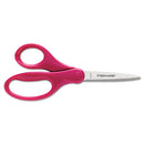Fiskars Kids/Student Scissors, Pointed Tip, 7" Long, 2.75" Cut Length, Assorted Straight Handles