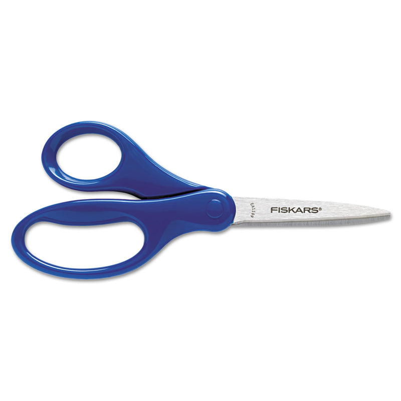 Fiskars Kids/Student Scissors, Pointed Tip, 7" Long, 2.75" Cut Length, Assorted Straight Handles