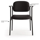 HON VL616 Stacking Guest Chair with Arms, Supports Up to 250 lb, Charcoal Seat/Back, Black Base