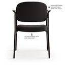 HON VL616 Stacking Guest Chair with Arms, Supports Up to 250 lb, Charcoal Seat/Back, Black Base