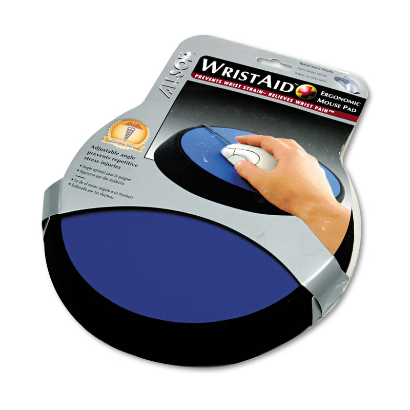 Allsop Wrist Aid Ergonomic Circular Mouse Pad, 9" dia., Cobalt