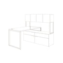 HON Voi O-Leg Support for Low Credenza, 2 x 29.75 x 7, Platinum Metallic