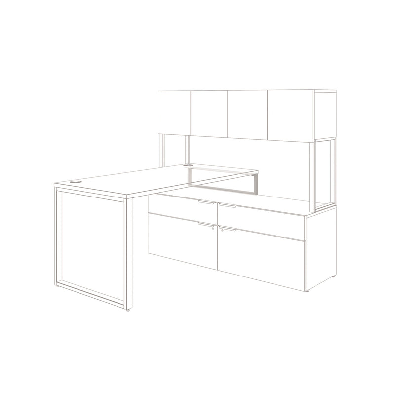 HON Voi O-Leg Support for Low Credenza, 2 x 29.75 x 7, Platinum Metallic