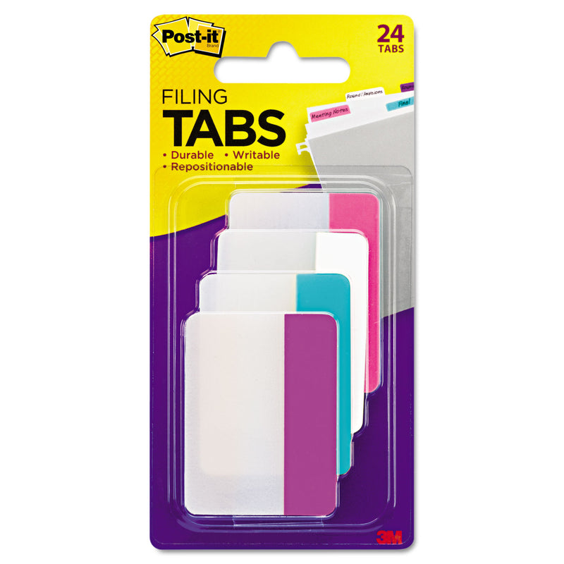 Post-it Solid Color Tabs, 1/5-Cut, Assorted Pastel Colors, 2" Wide, 24/Pack