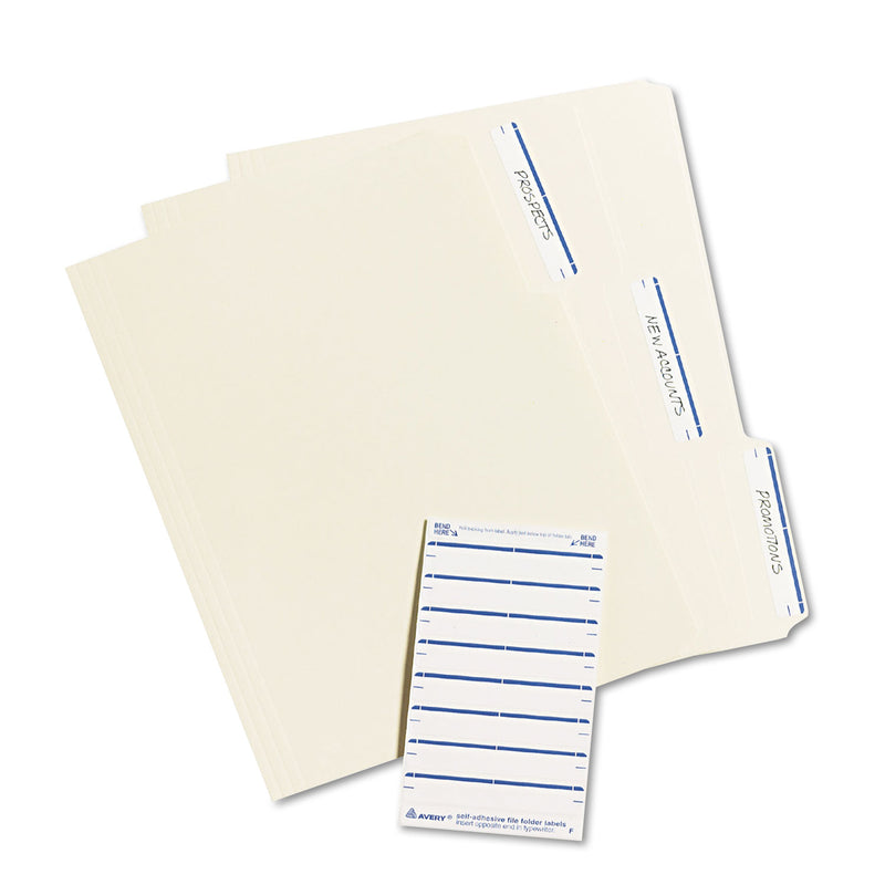 Avery Printable 4" x 6" - Permanent File Folder Labels, 0.69 x 3.44, White, 7/Sheet, 36 Sheets/Pack, (5200)