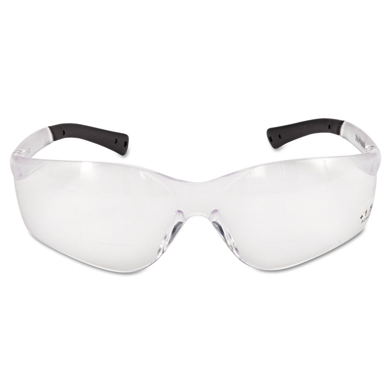 MCR BearKat Magnifier Safety Glasses, Clear Frame, Clear Lens