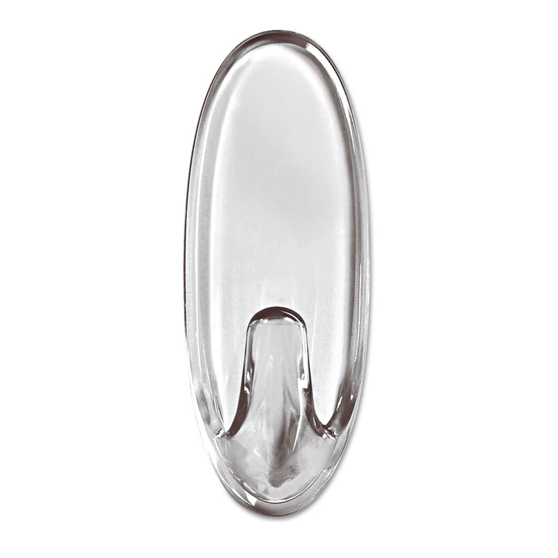 Command Clear Hooks and Strips, Plastic, Medium, 6 Hooks and 12 Strips/Pack