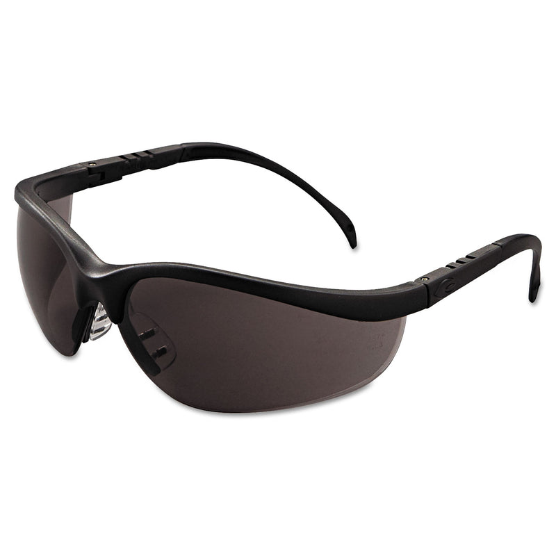 MCR Klondike Safety Glasses, Matte Black Frame, Gray Lens